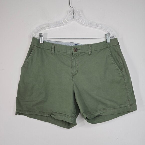 Old NAvy Olive Green Chino Cotton SHorts Women 12 - Picture 1 of 6